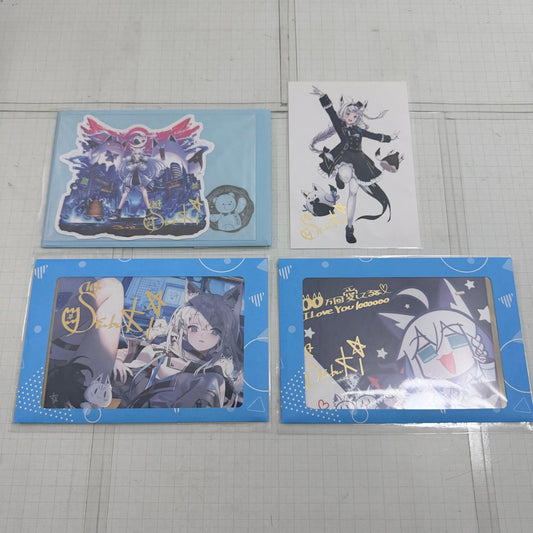 その他ホビー ホロライブ 白上フブキ 箔押しサイン入り ポストカード 4点セット【718-7324】【瀬戸大橋店】