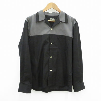 SAVOY CLOTHING | サヴォイクロージング Rock’n’Roll Two-Tone Shirts 長袖シャツ SVY-SH308 ブラック サイズ：L【瀬戸大橋店】