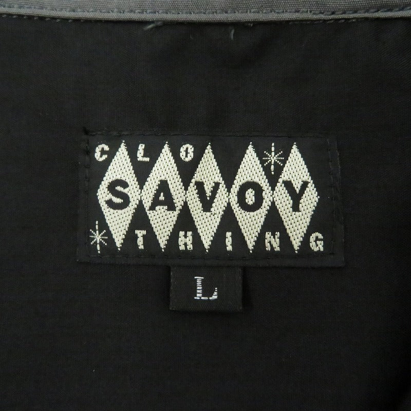 SAVOY CLOTHING | サヴォイクロージング Rock’n’Roll Two-Tone Shirts 長袖シャツ SVY-SH308 ブラック サイズ：L【瀬戸大橋店】