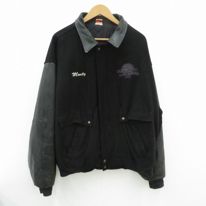 VINTAGE衣料 | ヴィンテージイリョウ 80s~90s スタジャン ブランド:union line サイズ:2XL ブラック【瀬戸大橋店】