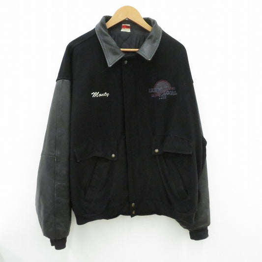 VINTAGE衣料 | ヴィンテージイリョウ 80s~90s スタジャン ブランド:union line サイズ:2XL ブラック【瀬戸大橋店】