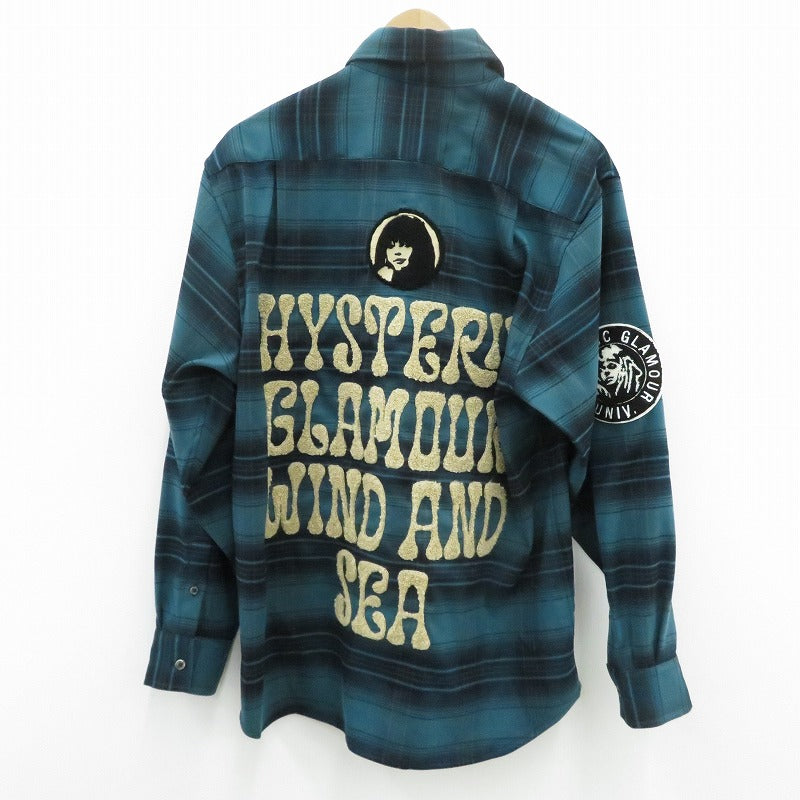 HYSTERIC GLAMOUR | ヒステリックグラマー ×WIND AND SEA 長袖シャツ WDS-C-HYS-24-Q2-05 グリーン サイズ：S【瀬戸大橋店】