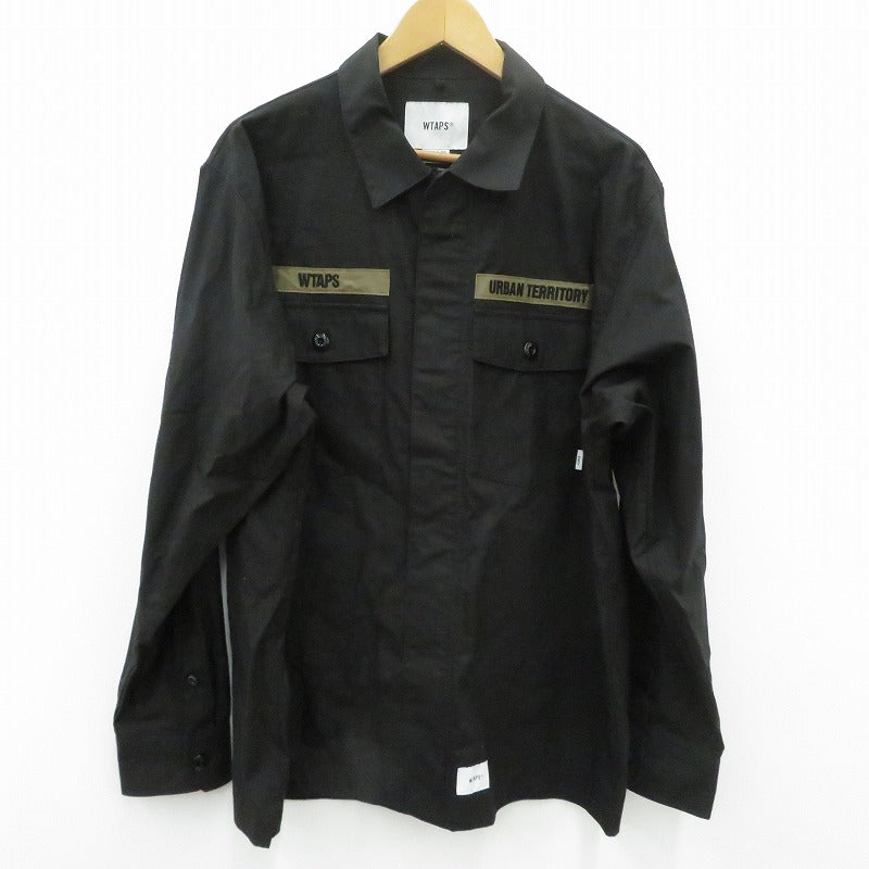 W)TAPS | ダブルタップス FLYERS/LS/COTTON.WEATHER 長袖シャツ 211BRDT-SHM03 ブラック サイズ：3【瀬戸大橋店】