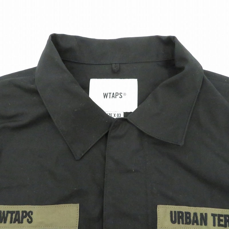 W)TAPS | ダブルタップス FLYERS/LS/COTTON.WEATHER 長袖シャツ 211BRDT-SHM03 ブラック サイズ：3【瀬戸大橋店】