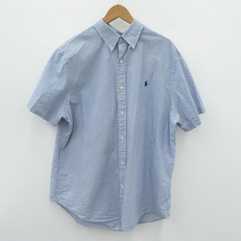 POLO RALPH LAUREN | ポロ・ラルフローレン classic fit Guaranteed to Wrinkle 半袖シャツ ブルー サイズ：XL【瀬戸大橋店】