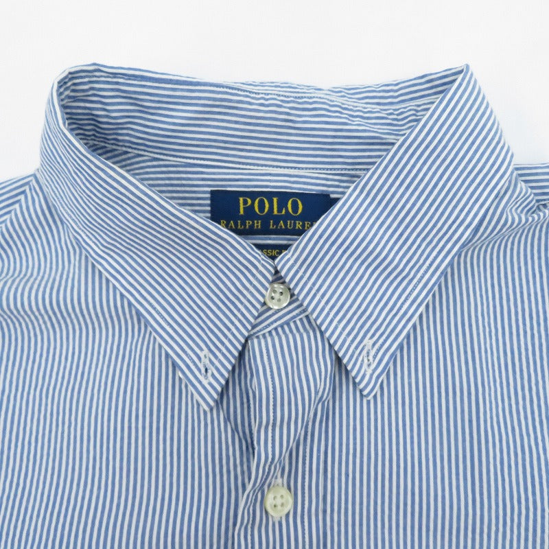 POLO RALPH LAUREN | ポロ・ラルフローレン classic fit Guaranteed to Wrinkle 半袖シャツ ブルー サイズ：XL【瀬戸大橋店】
