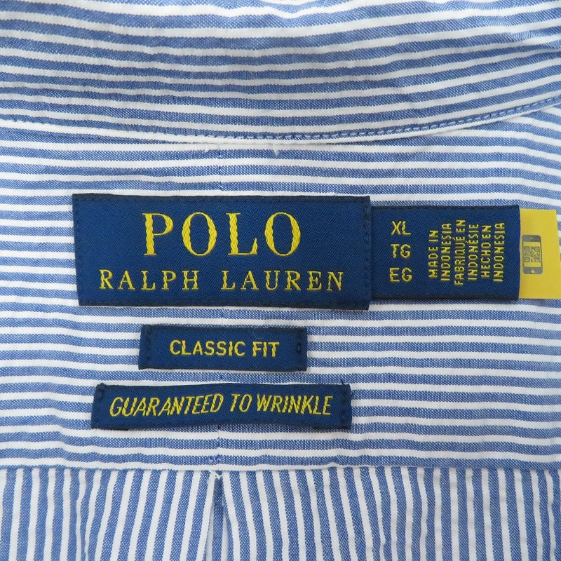 POLO RALPH LAUREN | ポロ・ラルフローレン classic fit Guaranteed to Wrinkle 半袖シャツ ブルー サイズ：XL【瀬戸大橋店】