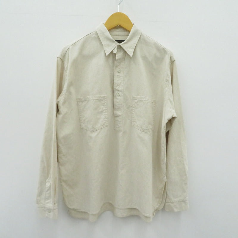 FULL COUNT | フルカウント Baseball Stripe Pullover Shirts 長袖シャツ 4080 ベージュ サイズ：38【瀬戸大橋店】