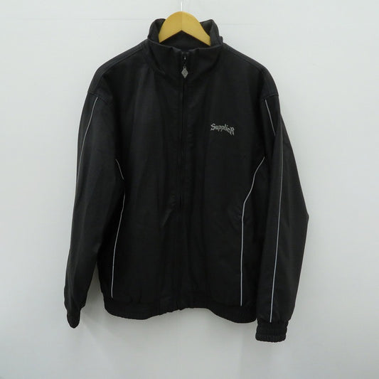 SUPPLIER | サプライヤー Panelled Python Leather Track Jacke ジャケット その他アウター ブラック サイズ：L【瀬戸大橋店】