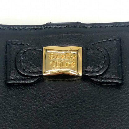 SEE BY CHLOE | シーバイクロエ リボン ラウンドファスナー財布 二つ折り財布 ブラック【倉吉店】