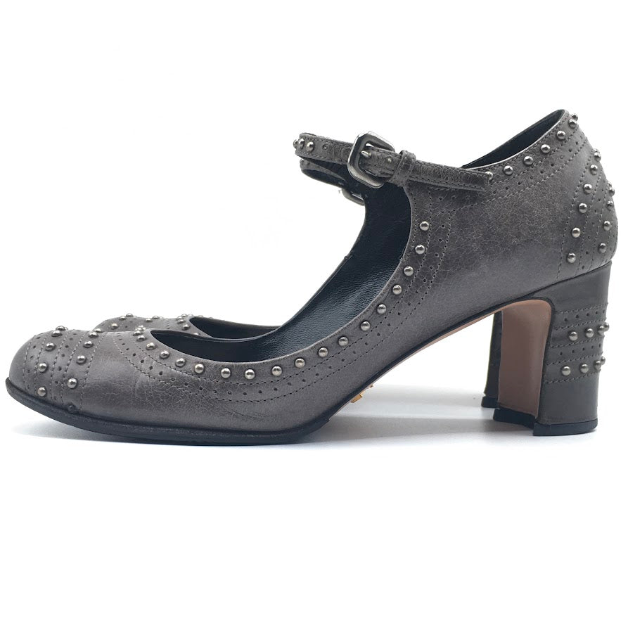PRADA | プラダ スタッズパンプス パンプス 1L773B グレー 22cm【倉吉店】