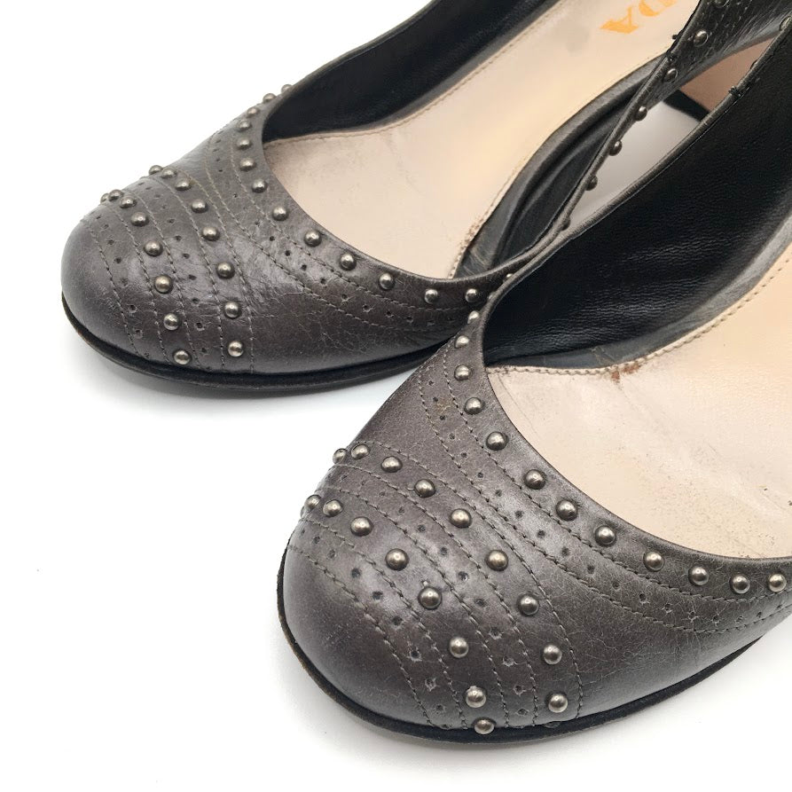 PRADA | プラダ スタッズパンプス パンプス 1L773B グレー 22cm【倉吉店】