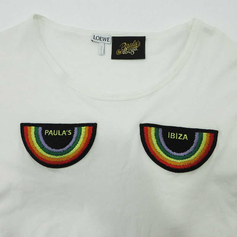 LOEWE | ロエベ PAULA'S IBIZA 刺繍半袖Tシャツ 半袖Ｔシャツ H616Y22X28 ホワイト サイズ：M【三重本店】
