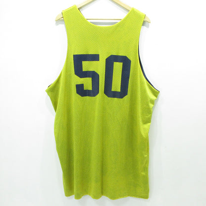 NIKE | ナイキ 90s MICHIGAN 50 ゲームシャツ メッシュタンクトップ ロゴプリント 半袖シャツ ネイビー×イエロー サイズ：XXXL【三重本店】