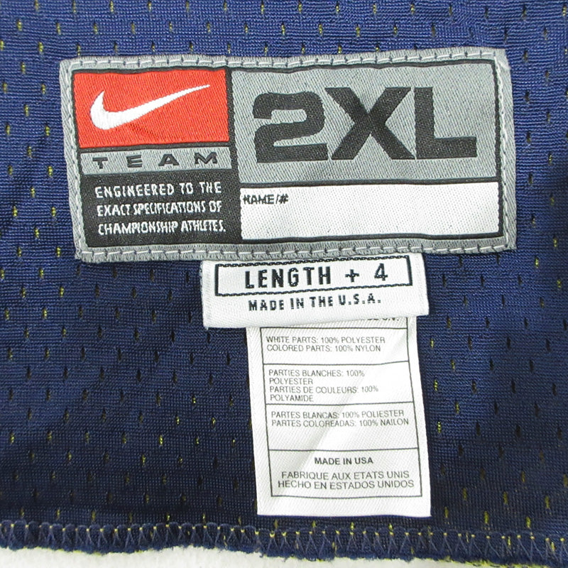 NIKE | ナイキ 90s MICHIGAN 50 ゲームシャツ メッシュタンクトップ ロゴプリント 半袖シャツ ネイビー×イエロー サイズ：XXXL【三重本店】