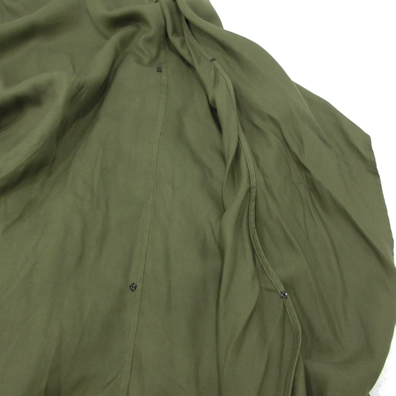 Yohji Yamamoto | ヨウジヤマモト TENCEL PIGMENT DYEING PIPING POCKET UNBALANCE SKIRT スカート FS-S60-201 カーキ サイズ：2【三重本店】