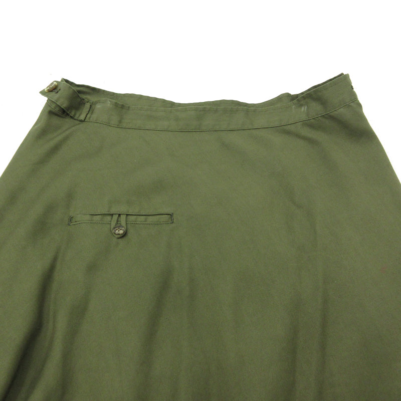 Yohji Yamamoto | ヨウジヤマモト TENCEL PIGMENT DYEING PIPING POCKET UNBALANCE SKIRT スカート FS-S60-201 カーキ サイズ：2【三重本店】