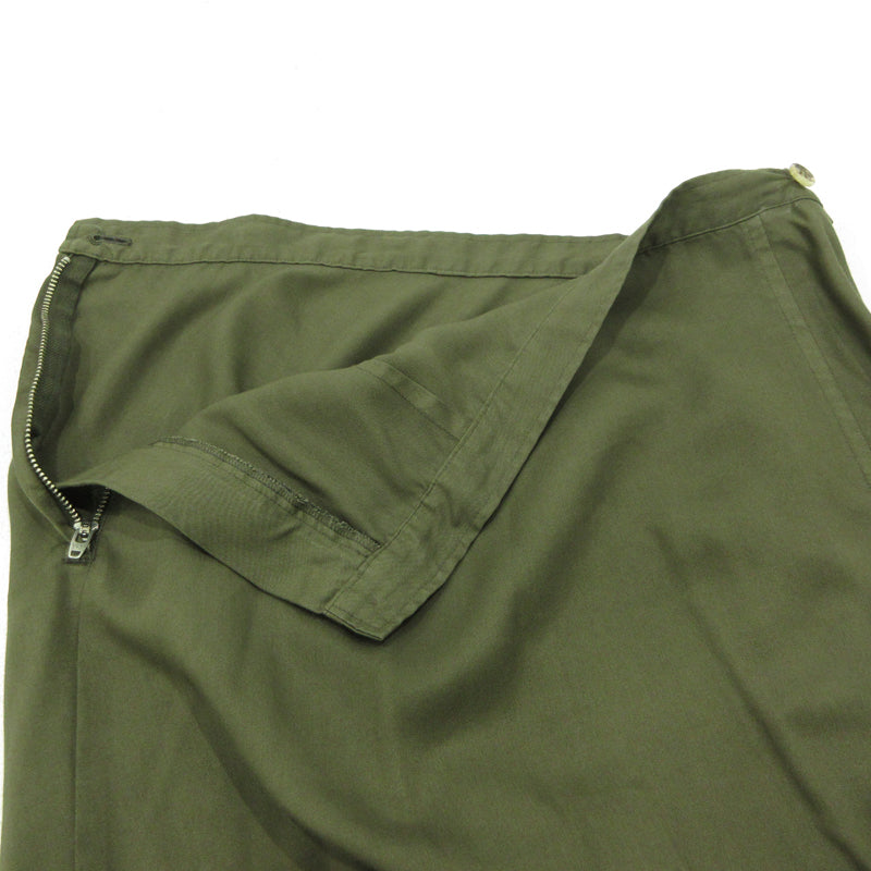 Yohji Yamamoto | ヨウジヤマモト TENCEL PIGMENT DYEING PIPING POCKET UNBALANCE SKIRT スカート FS-S60-201 カーキ サイズ：2【三重本店】