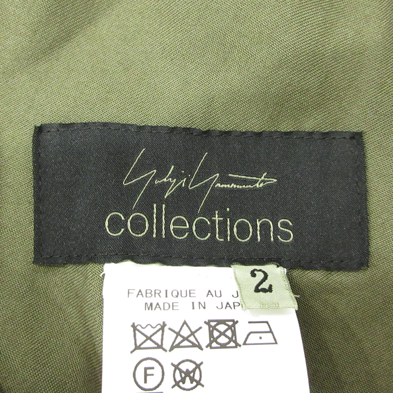 Yohji Yamamoto | ヨウジヤマモト TENCEL PIGMENT DYEING PIPING POCKET UNBALANCE SKIRT スカート FS-S60-201 カーキ サイズ：2【三重本店】