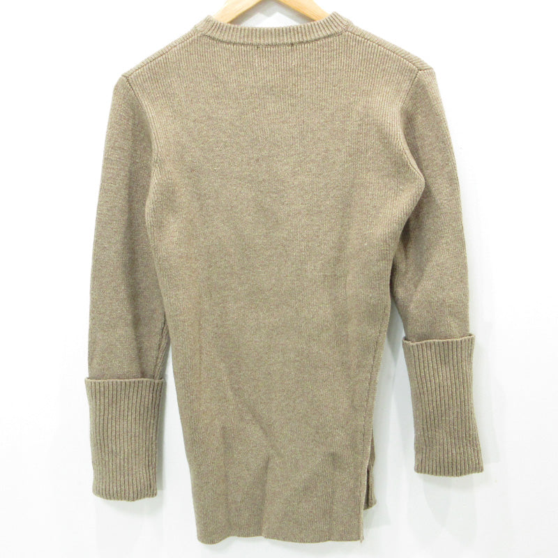 CLANE | クラネ SLANT CUT KNIT スラントカットニット ウール混サイドスリット長袖セーター ニット 11106-1172 ベージュ ライトブラウン サイズ：1【三重本店】