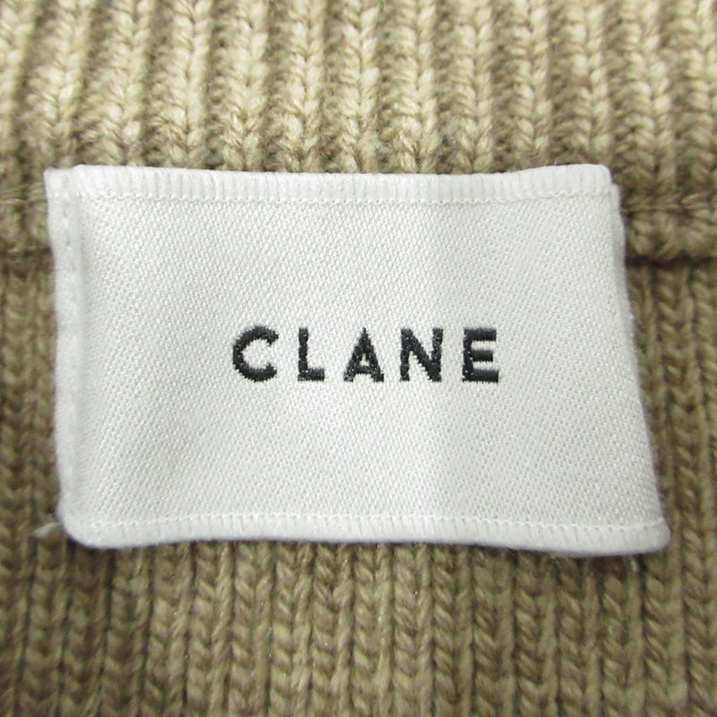 CLANE | クラネ SLANT CUT KNIT スラントカットニット ウール混サイドスリット長袖セーター ニット 11106-1172 ベージュ ライトブラウン サイズ：1【三重本店】