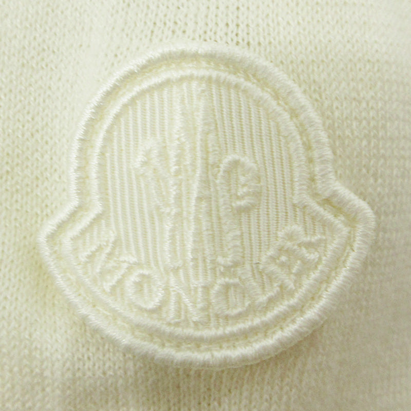 MONCLER | モンクレール GIROCOLLO TORICOT ロゴワッペン 切替長袖 ニット J10939C00012 M1369 ホワイト アイボリー サイズ：S【三重本店】