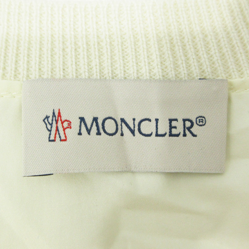 MONCLER | モンクレール GIROCOLLO TORICOT ロゴワッペン 切替長袖 ニット J10939C00012 M1369 ホワイト アイボリー サイズ：S【三重本店】