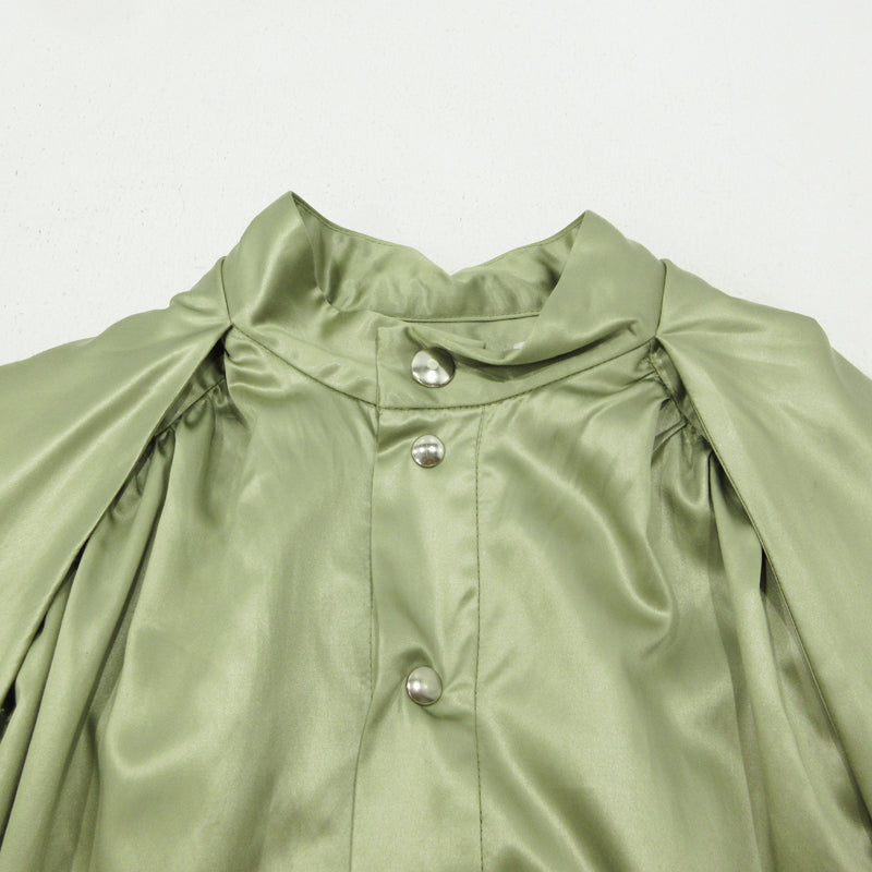 Satin Drape Poncho ブラウス グリーン サイズ：36【三重本店】