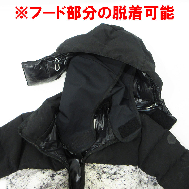 MONCLER | モンクレール BLANC 襟部2WAY総柄 ダウンジャケット E20914191885 ホワイト×ブラック サイズ：1【三重本店】