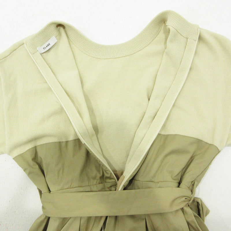 CLANE | クラネ RAP DESIGN DOCKING ONE PIECE ラップデザインドッキング ワンピース 12112-5022 ブラウン×ベージュ サイズ：2【三重本店】