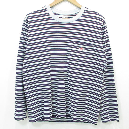 Danton | ダントン ロゴワッペン総柄長袖Tシャツ ボーダー柄 長袖Ｔシャツ ブルー×パープル マルチカラー サイズ：40【三重本店】