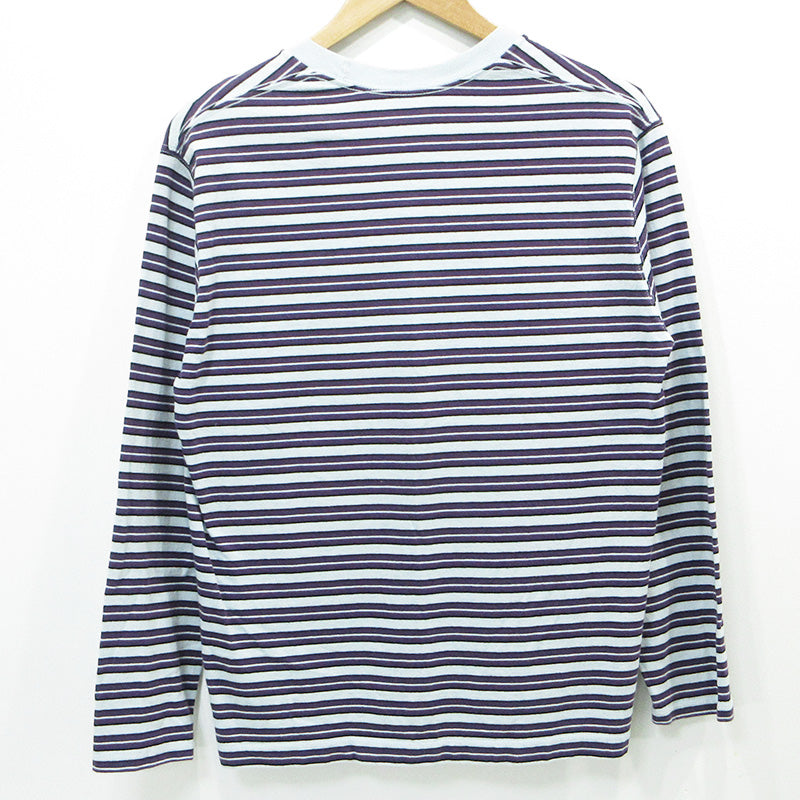 Danton | ダントン ロゴワッペン総柄長袖Tシャツ ボーダー柄 長袖Ｔシャツ ブルー×パープル マルチカラー サイズ：40【三重本店】