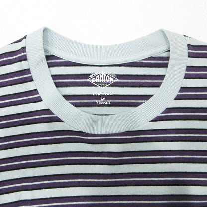 Danton | ダントン ロゴワッペン総柄長袖Tシャツ ボーダー柄 長袖Ｔシャツ ブルー×パープル マルチカラー サイズ：40【三重本店】