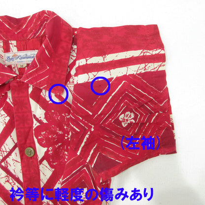 KAHANAMOKU | カハナモク 60s ハワイアンシャツ アロハシャツ 総柄半袖シャツ その他トップス レッド サイズ：M【三重本店】