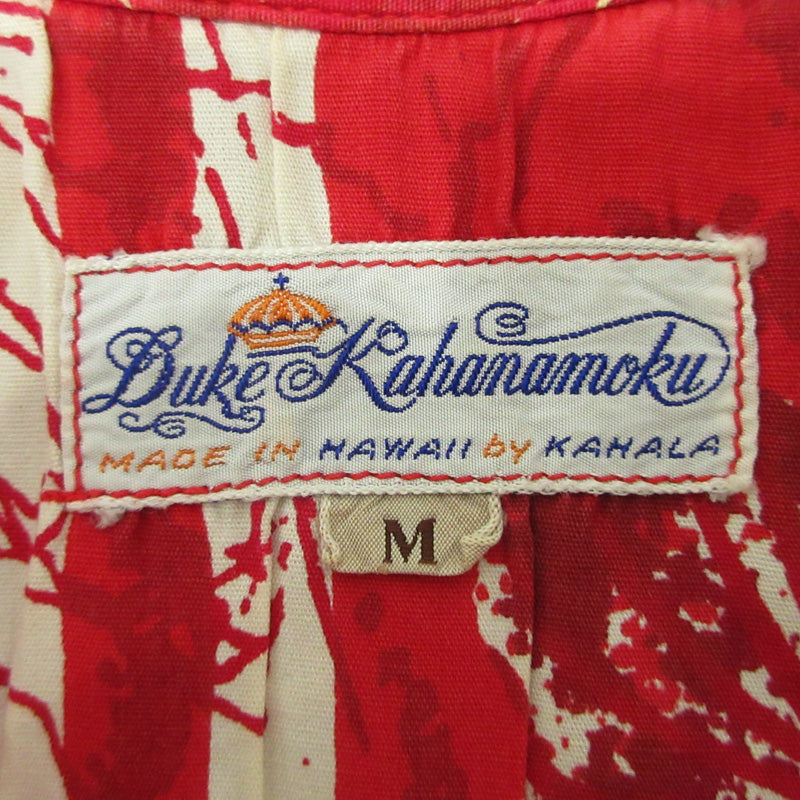 KAHANAMOKU | カハナモク 60s ハワイアンシャツ アロハシャツ 総柄半袖シャツ その他トップス レッド サイズ：M【三重本店】