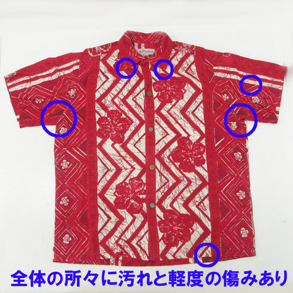KAHANAMOKU | カハナモク 60s ハワイアンシャツ アロハシャツ 総柄半袖シャツ その他トップス レッド サイズ：M【三重本店】