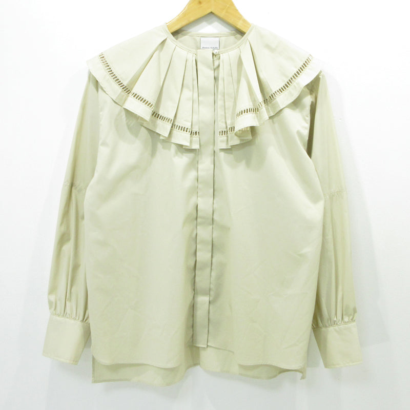 ハシゴレースビッグカラーシャツ ブラウス ME23SS-004SH ベージュ サイズ：FreeSize【三重本店】
