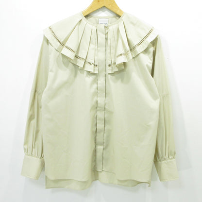 ハシゴレースビッグカラーシャツ ブラウス ME23SS-004SH ベージュ サイズ：FreeSize【三重本店】