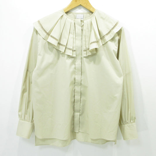 ハシゴレースビッグカラーシャツ ブラウス ME23SS-004SH ベージュ サイズ：FreeSize【三重本店】