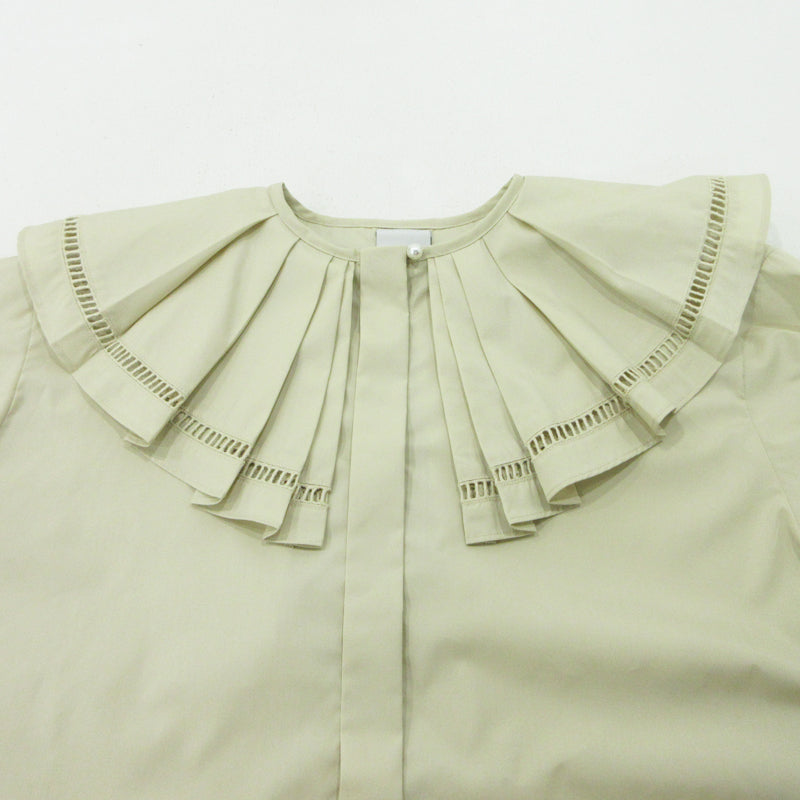 ハシゴレースビッグカラーシャツ ブラウス ME23SS-004SH ベージュ サイズ：FreeSize【三重本店】
