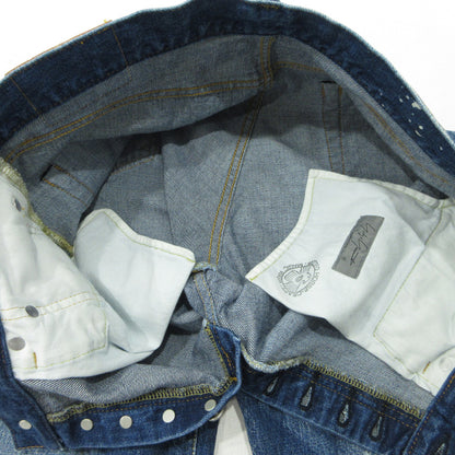 Yohji Yamamoto POUR HOMME | ヨウジヤマモトプールオム 12oz DENIM PAINT SPLATTERED JEANS ペイント加工ボタンフライ デニムパンツ HJ-P95-027 ブルー サイズ：2【三重本店】