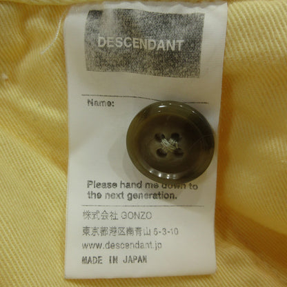 DESCENDANT | ディセンダント ORGANIC COTTON TWILL TROUSERS パンツ DC-3 イエロー サイズ：2【三重本店】