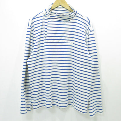 ANATOMICA | アナトミカ MARNIER SHAWLCOLLAR LONG SLEEVE マリニエーショールカラー ボーダー柄 2WAYハイネック総柄 長袖Ｔシャツ 530-521-17 ホワイト×ブルー サイズ：L【三重本店】