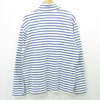 ANATOMICA | アナトミカ MARNIER SHAWLCOLLAR LONG SLEEVE マリニエーショールカラー ボーダー柄 2WAYハイネック総柄 長袖Ｔシャツ 530-521-17 ホワイト×ブルー サイズ：L【三重本店】