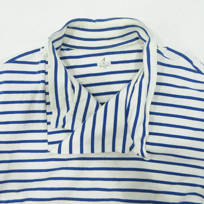 ANATOMICA | アナトミカ MARNIER SHAWLCOLLAR LONG SLEEVE マリニエーショールカラー ボーダー柄 2WAYハイネック総柄 長袖Ｔシャツ 530-521-17 ホワイト×ブルー サイズ：L【三重本店】