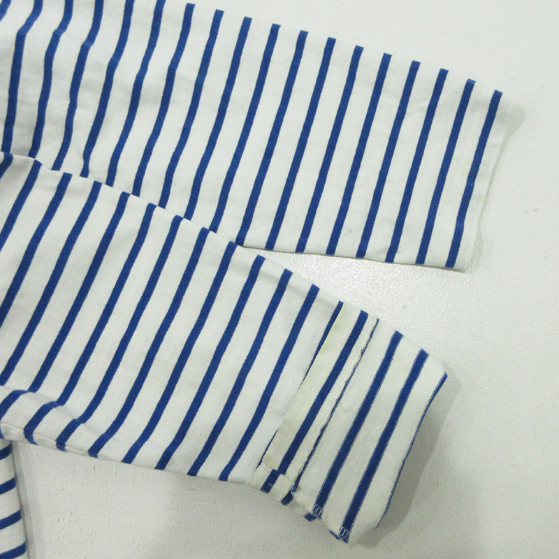 ANATOMICA | アナトミカ MARNIER SHAWLCOLLAR LONG SLEEVE マリニエーショールカラー ボーダー柄 2WAYハイネック総柄 長袖Ｔシャツ 530-521-17 ホワイト×ブルー サイズ：L【三重本店】