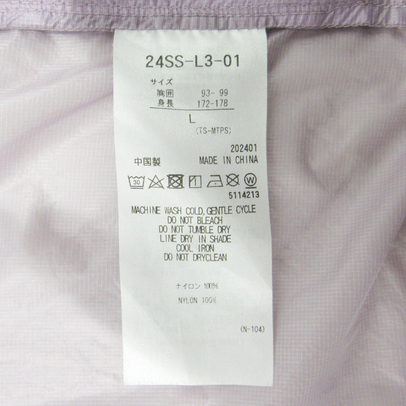 MARMOT | マーモット PERTEX TRANSITION SHEER JACKET パーテックストランジションシアージャケット ロゴプリントシアー ナイロンジャケット 24SS-L3-01 ライトパープル サイズ：L【三重本店】