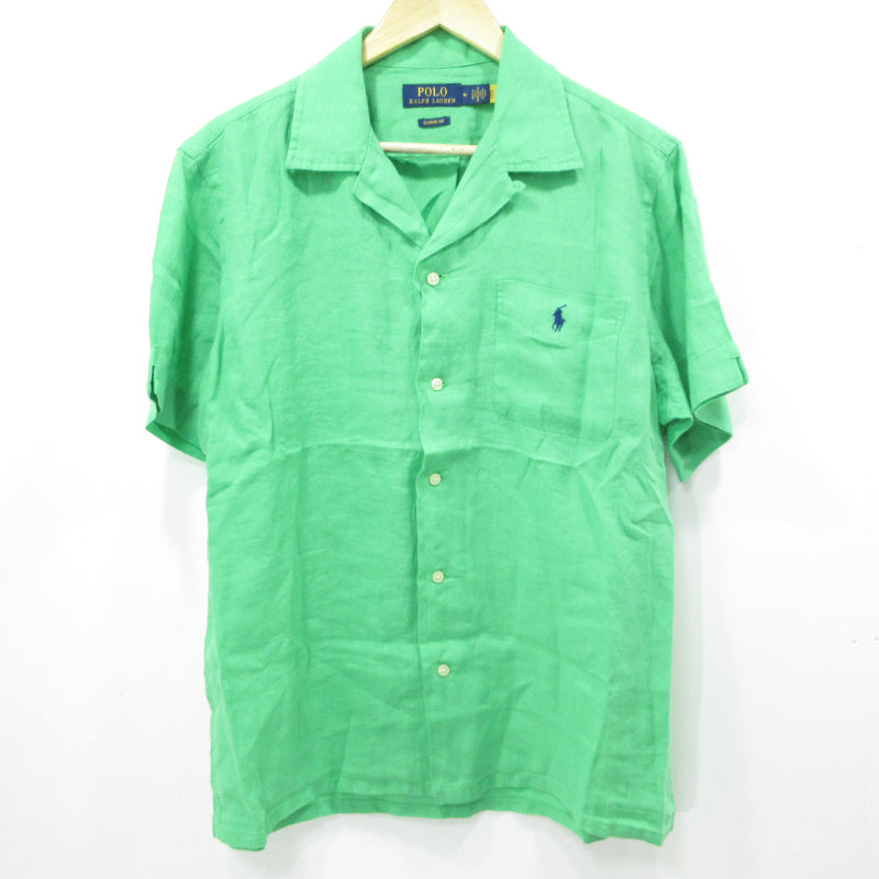 POLO RALPH LAUREN | ポロ・ラルフローレン リネン ショートスリーブ シャツ 半袖シャツ グリーン サイズ：M【三重本店】