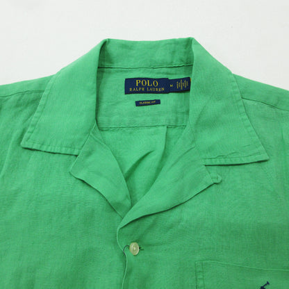POLO RALPH LAUREN | ポロ・ラルフローレン リネン ショートスリーブ シャツ 半袖シャツ グリーン サイズ：M【三重本店】