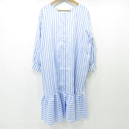 UNMINOU | アンミヌ ストライプシャツワンピース 総柄長袖ワンピース ワンピース NH-016 ブルー×ホワイト サイズ：FreeSize【三重本店】